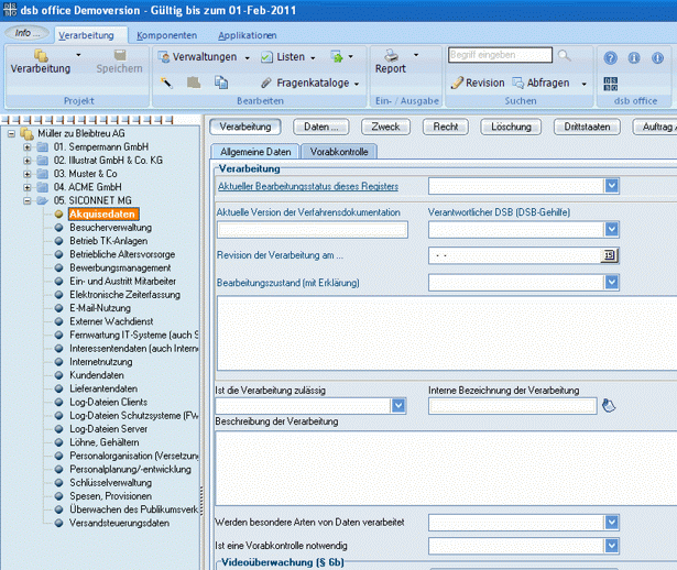 SICONNET dsb office  |  DIE Softwarelsung fr Datenschutzbeauftragte